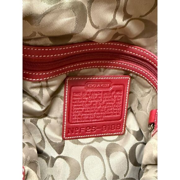 Vtg Coach Legacy Slim Duffle Shoulder Bag Red Leather Adjustable Strap 9188 - Picture 7 of 10
